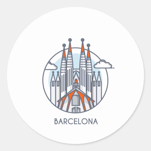 Barcelona Runder Aufkleber (Vorderseite)
