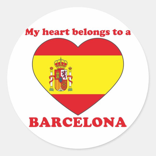 Barcelona Runder Aufkleber (Vorderseite)