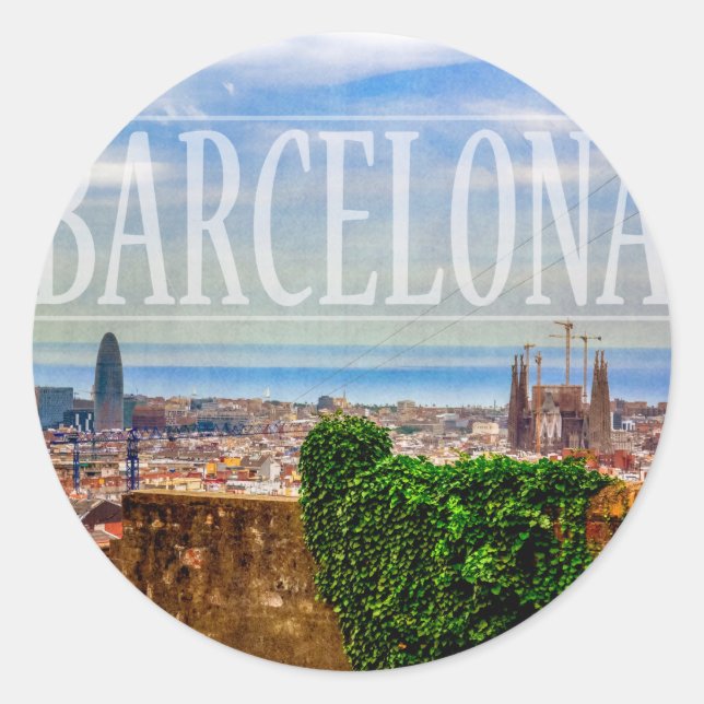 Barcelona Runder Aufkleber (Vorderseite)