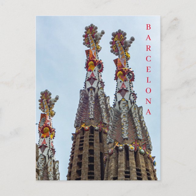 Barcelona Sagrada Familia steppt Blick auf Postkar Postkarte (Vorderseite)