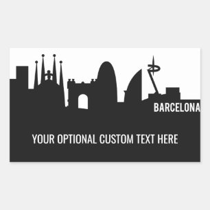 Barcelona-Sehenswürdigkeiten für benutzerdefiniert Rechteckiger Aufkleber