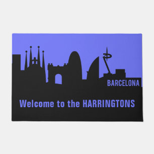 Barcelona Sehenswürdigkeiten für Text und Farbtafe Fußmatte