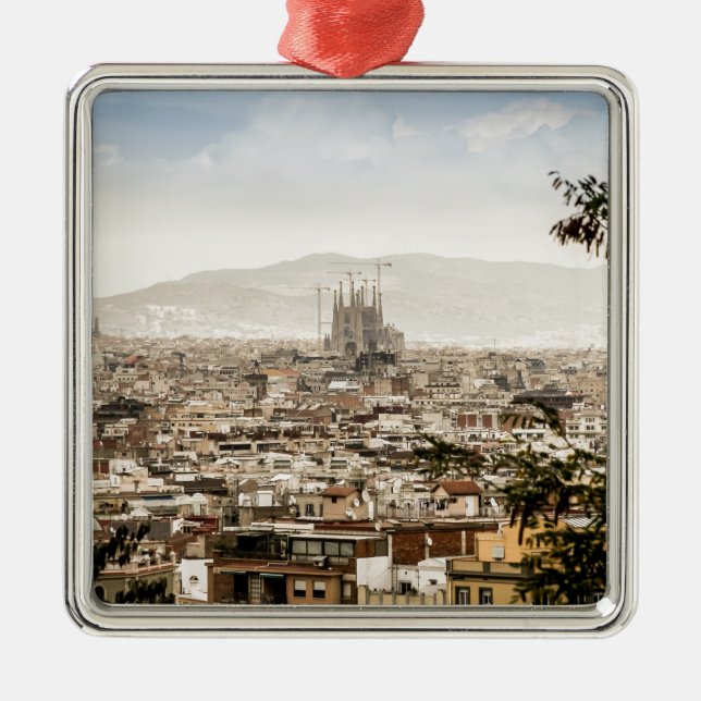 Barcelona Silbernes Ornament (Vorne)
