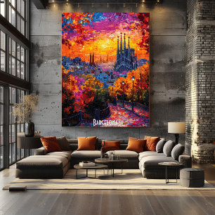 Barcelona-Skyline-Poster – Ikonische Stadtansicht  Poster