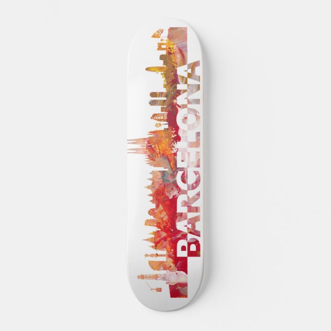 Barcelona-Skyline-Skateboard Skateboard (Vorderseite)