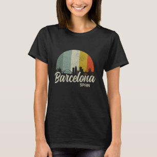 Barcelona Skyline Spanien Vintag Souvenir T-Shirt