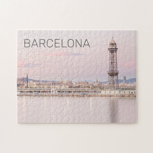 Barcelona Skyline Sunset Catalanonia Spanien (Horizontal)