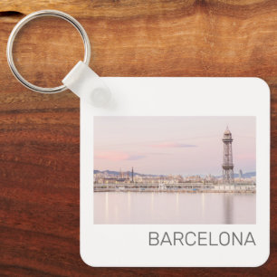 Barcelona Skyline Sunset Catalanonia Spanien Schlüsselanhänger