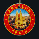 Barcelona, Spain, circle, red, Keramik Ornament<br><div class="desc">Barcelona,  Spain,  circle,  red, </div>
