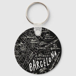 Barcelona Spain Map Keychain Schlüsselanhänger