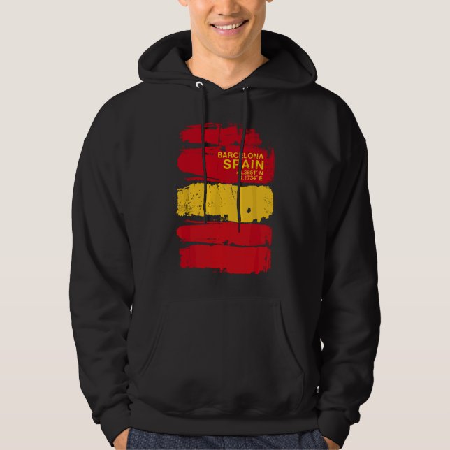 Barcelona SPAIN Paint Coordinates ESPANA Hoodie (Vorderseite)