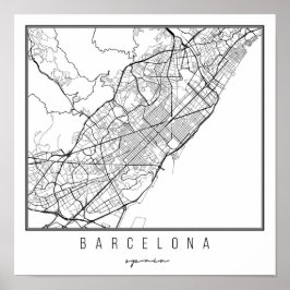Barcelona Spain Street Map Poster
