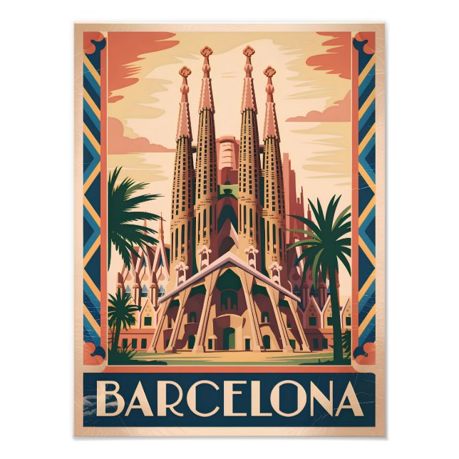 Barcelona Spain vintage Fotodruck (Vorne)