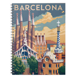 Barcelona Spain vintage Notizblock
