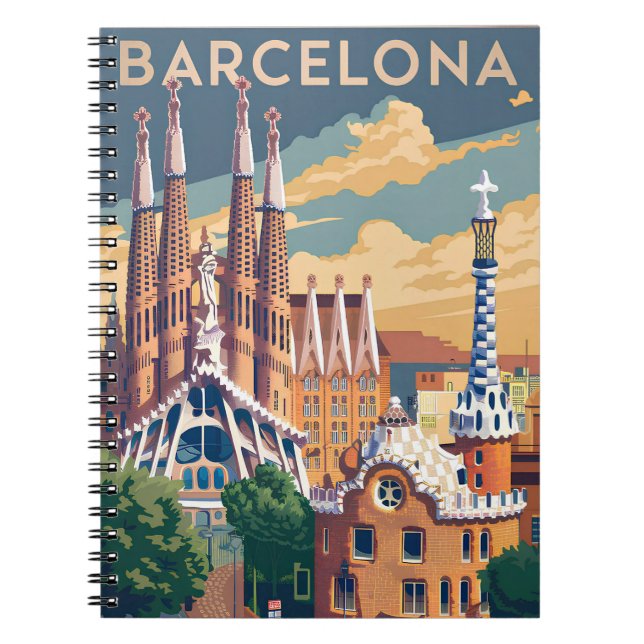 Barcelona Spain vintage Notizblock (Vorderseite)
