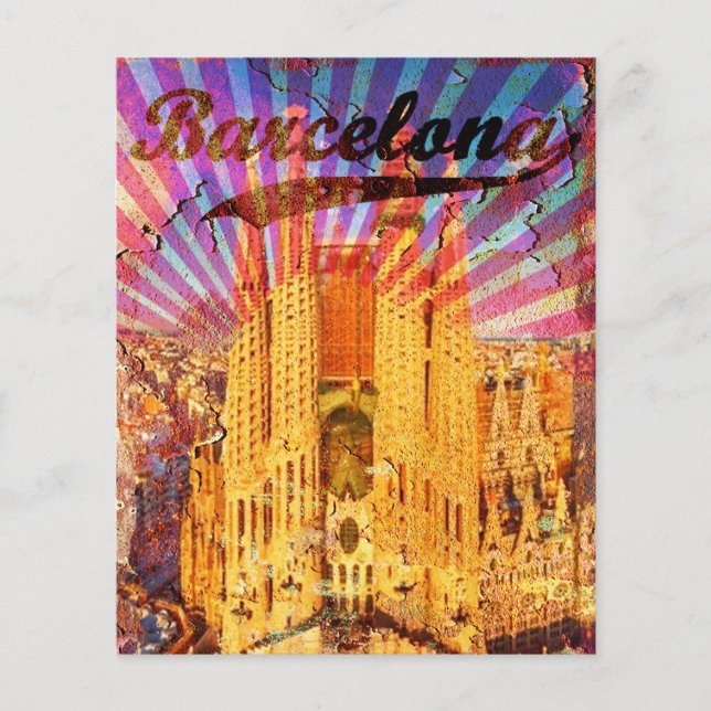 Barcelona, Spain, Vintage, Plakat Flyer (Vorne)