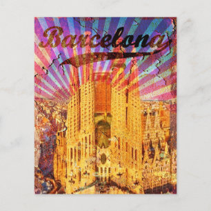 Barcelona, Spain, Vintage, Plakat Flyer