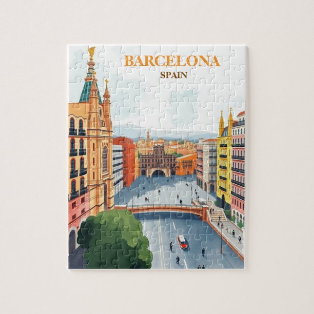 barcelona Span Travel Art Vintag (Vertikal)