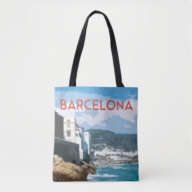 Barcelona, Spanien Artistische Küstenansicht Tasche (Vorderseite)