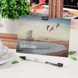 Barcelona, Spanien - Barceloneta Strand Postcard Postkarte