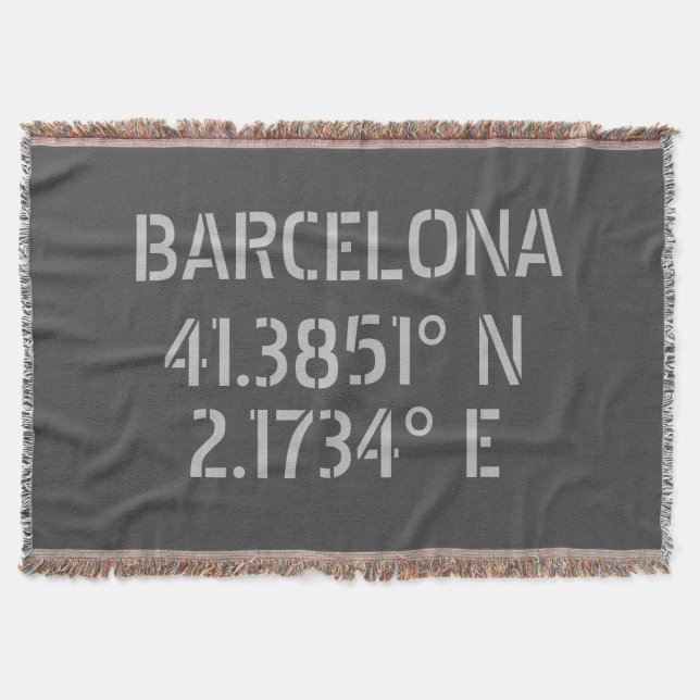 Barcelona Spanien Breitengrad und Länge Decke (Vorderseite)
