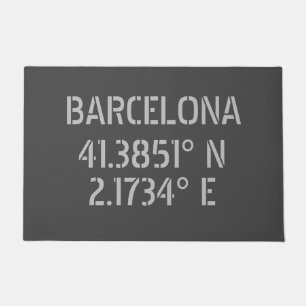 Barcelona Spanien Breitengrad und Länge Fußmatte