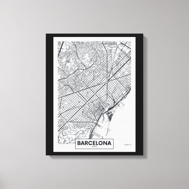 Barcelona, Spanien | City Map Leinwanddruck (Vorderseite)