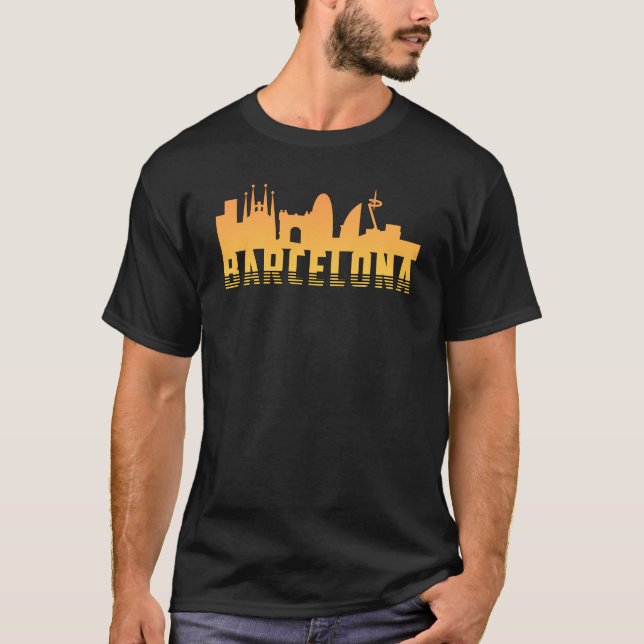 Barcelona Spanien City Skyline Cityscape Funny Ges T-Shirt (Vorderseite)