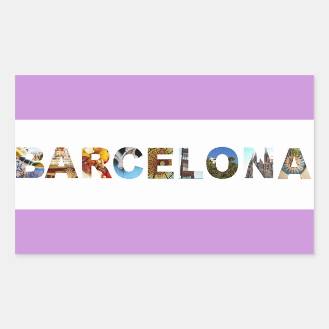 Barcelona Spanien Farbenfrohe Architektur Foto Rechteckiger Aufkleber (Vorderseite)