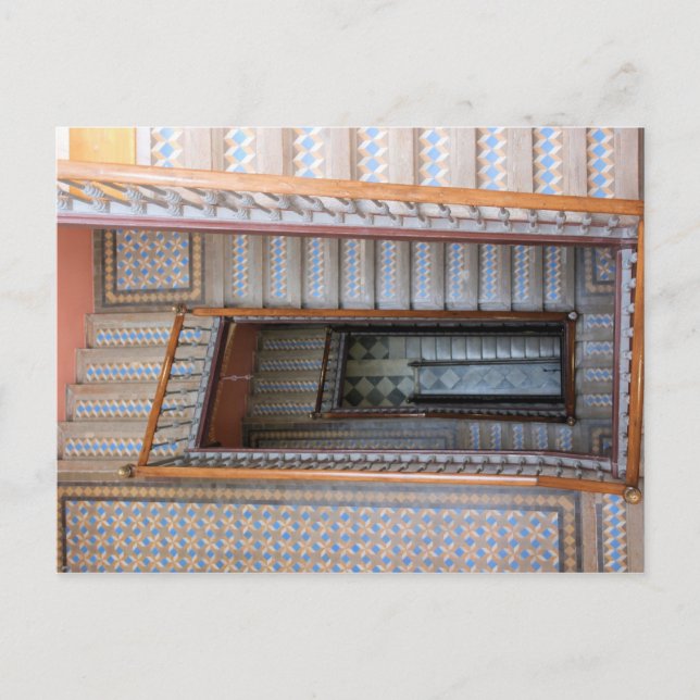Barcelona, Spanien - Fliesen-Treppenhaus-Postkarte Postkarte (Vorderseite)