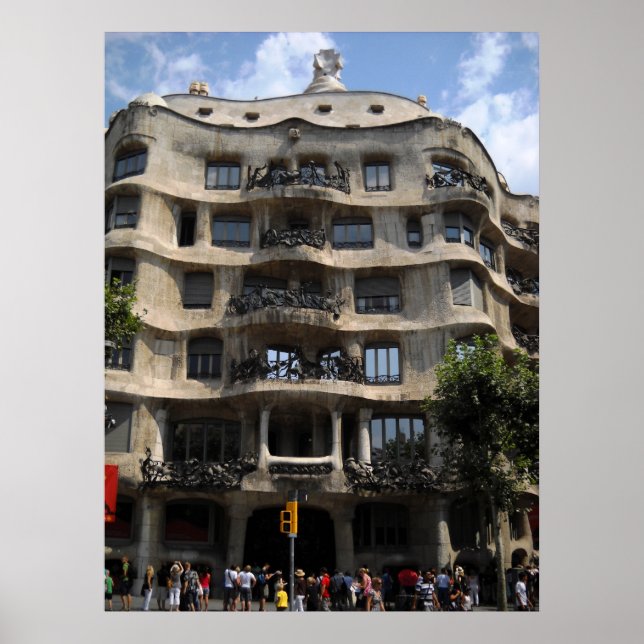 Barcelona Spanien Gaudi Gebäude Poster (Vorne)