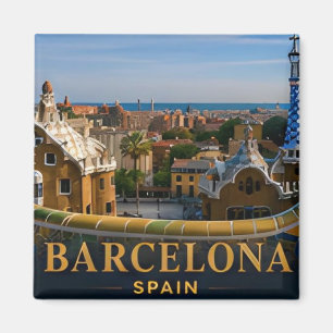 Barcelona Spanien Ikonisches Europäisches Reisezie Magnet