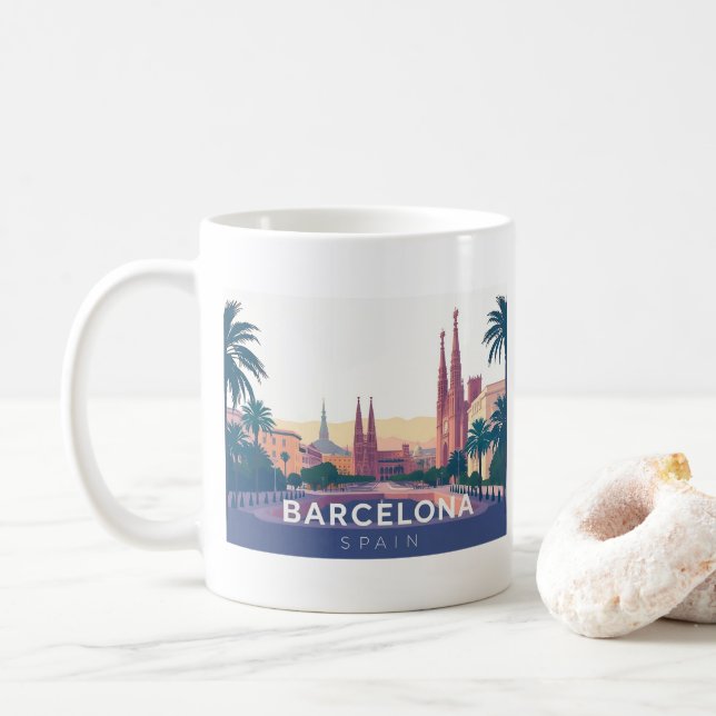 Barcelona Spanien Kathedrale Barcelona Kaffeetasse (Mit Donut)