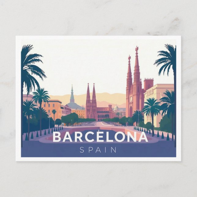 Barcelona Spanien Kathedrale Barcelona Postkarte (Vorderseite)