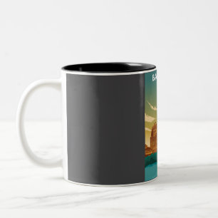Barcelona Spanien Kathedrale Reiseplakat Zweifarbige Tasse