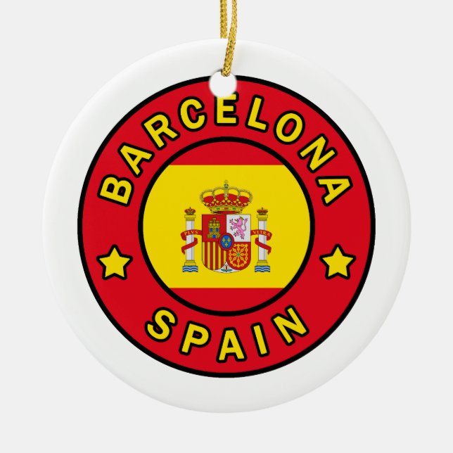 Barcelona Spanien Keramik Ornament (Vorne)