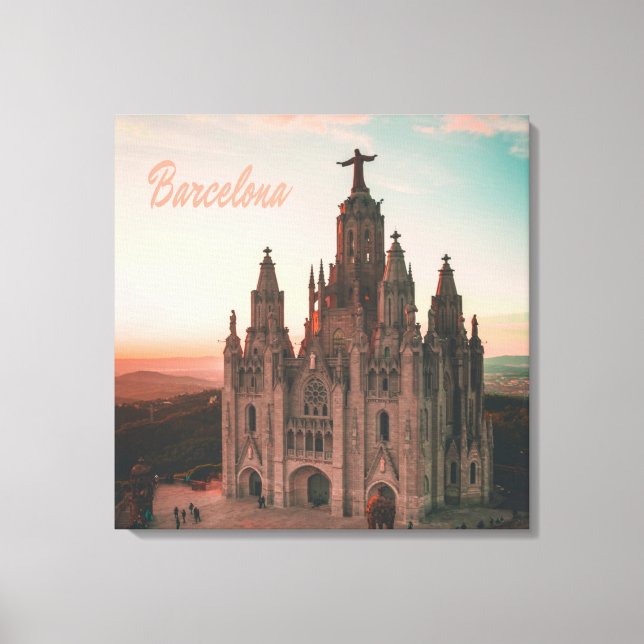 Barcelona Spanien Kirche Leinwanddruck (Vorderseite)
