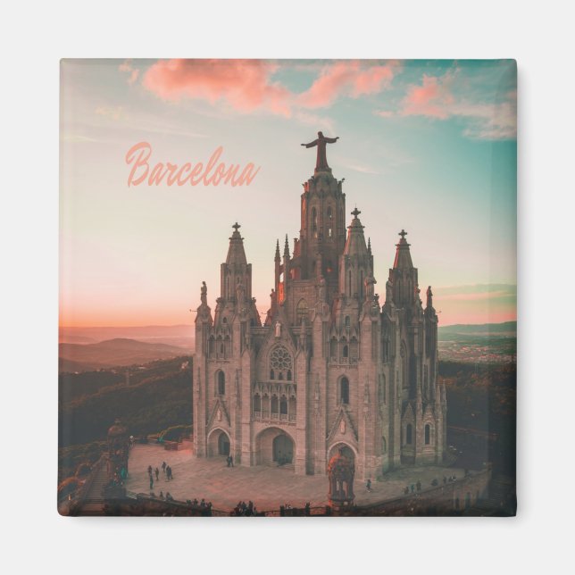 Barcelona Spanien Kirche Magnet (Vorne)
