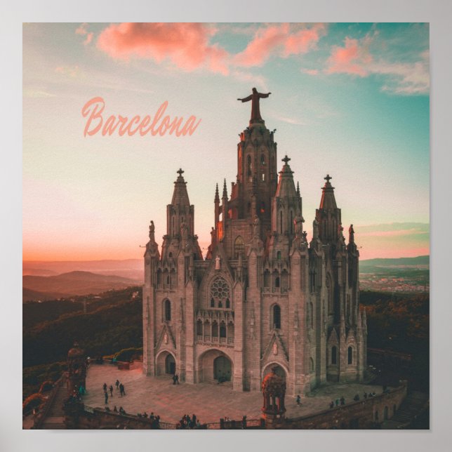 Barcelona Spanien Kirche Poster (Vorne)