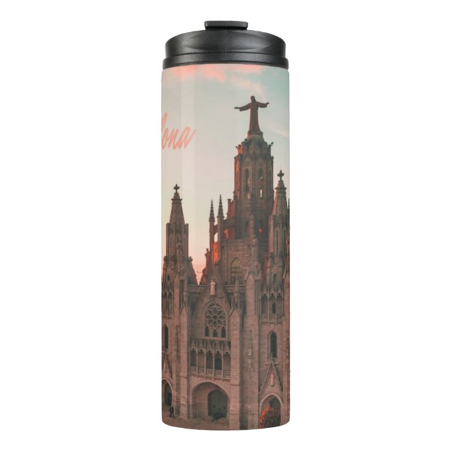 Barcelona Spanien Kirche Thermosbecher (Vorderseite)