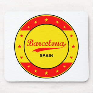 Barcelona, Spanien, Kreis mit Flaggenfarben Mousepad