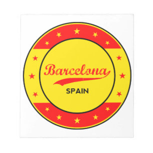 Barcelona, Spanien, Kreis mit Flaggenfarben Notizblock