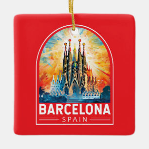 Barcelona Spanien La Sagrada Familia Keramikornament
