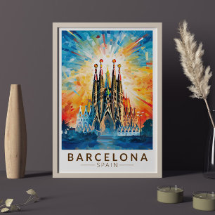 Barcelona Spanien La Sagrada Familia Reise Kunst Poster