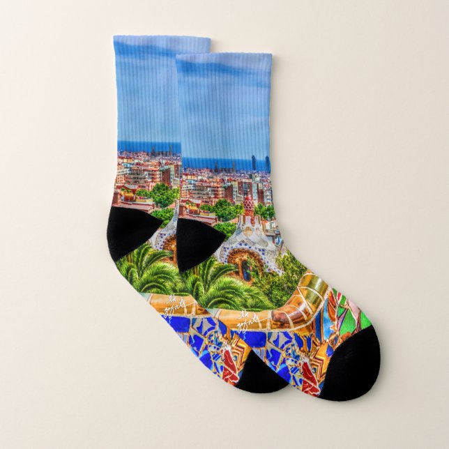 Barcelona Spanien Moderne Kunstfotografie Socken (Paar)