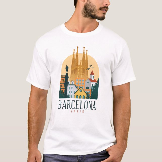 Barcelona Spanien Niedliches spanisches Reisegesch T-Shirt (Vorderseite)