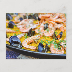 Barcelona Spanien   Paella Postkarte