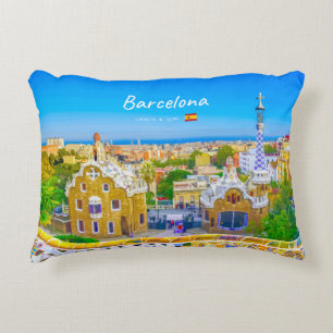Barcelona, Spanien - Park Guell Gaudi Mosaik Dekokissen