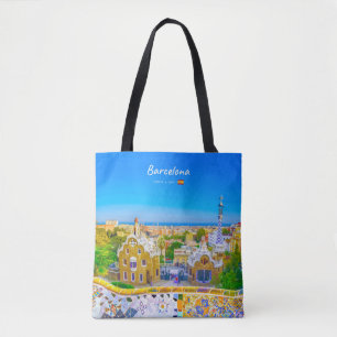 Barcelona, Spanien - Park Guell Gaudi Mosaik Tasche