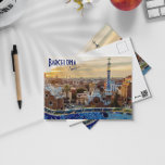 Barcelona, Spanien - Park Guell Postkarte<br><div class="desc">Park Güell ist ein großer städtischer Park mit architektonischen Elementen im Stadtteil Gràcia der Stadt Barcelona,  auf der Mittelmeerküste des Monte Carmel,  nicht weit von Tibidabo</div>